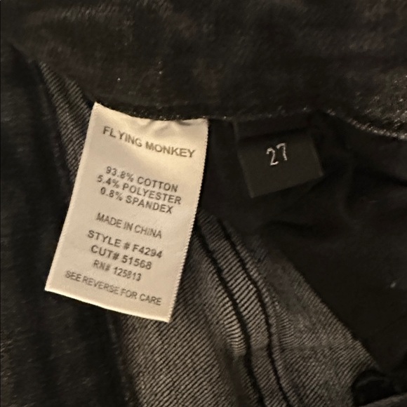 Flying Monkey Black Distressed Jeans Size 27 - Picture 4 of 5